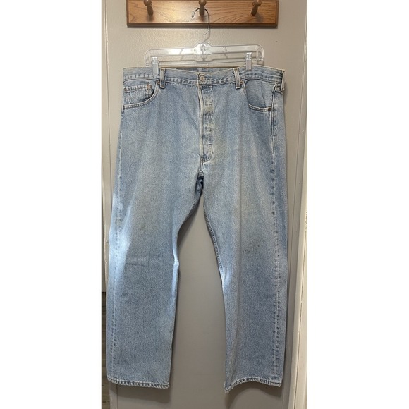 Vintage 501 Levi's Blank Red Tag 42 X 30 Light Wash Boot Cut Rare Blank Tag